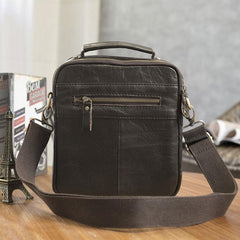Cool Leather Mens Small Side Bag Messenger Bags Shoulder Bags for Men