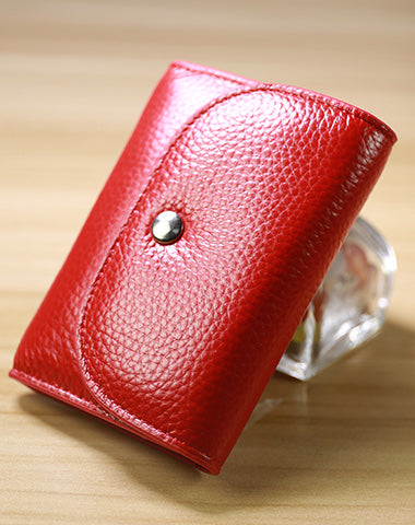 Cute Women Red Leather Change Wallet Coin Wallet Small Billfold Wallet For Women