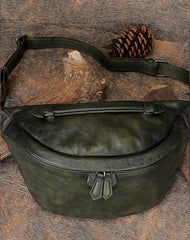 Vintage Leather Waist Bag Fanny Pack Vintage - Open View