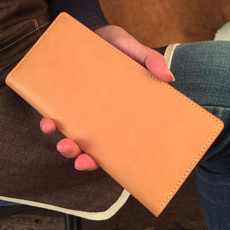 Handmade Leather Mens Cool Long Leather Wallet - Back View