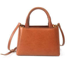 Brown Leather Satchel Purse Small Structured Satchel Purse - Annie Jewel