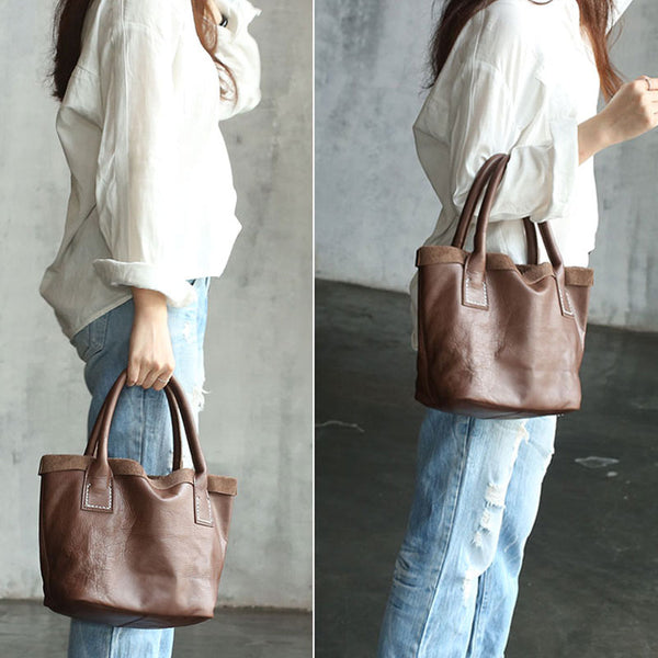 Vintage WOMENs LEATHER Shopper Handbag Shoulder Bag Handbag Purse FOR WOMEN