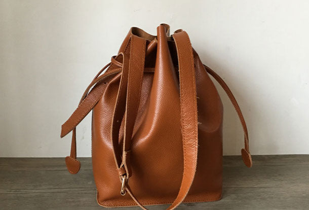 Genuine Leather Bucket Bag Shoulder Bag For Women Leather Crossbody Bag - EverHandmade