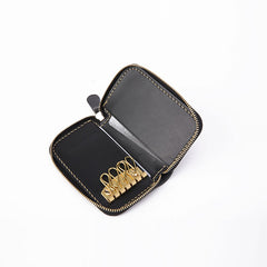 Handmade LEATHER Mens Small Zipper Car Key Wallet Leather Key Holders FOR Men
