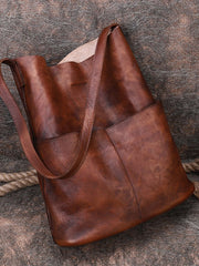Womens Leather Tote Bags Vertical Womens Handbag Shopper Bag Purse for Ladies