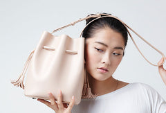 Genuine Leather bucket bag shoulder bag for women leather crossbody bag - EverHandmade
