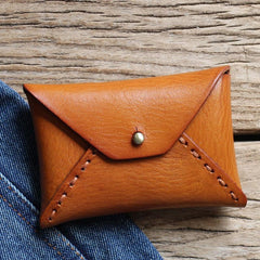 Handmade Leather Mens Change Wallet Card Wallet Front Pocket Wallet Coin Wallet for Men