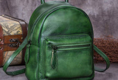 Vintage Leather Womens Backpack Bag School Vintage Backpack Purse for Women - EverHandmade