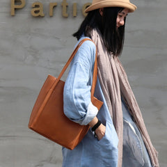 Stylish LEATHER Brown WOMEN Tote Bag Tote Shoulder Purses FOR WOMEN