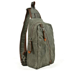 Cool Waxed Canvas Mens  Chest Bag Sling Bag One Shoulder Packs for men