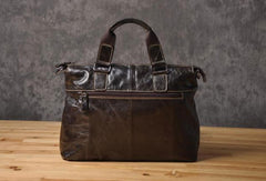 Handmade leather men Briefcase messenger vintage shoulder laptop bag vintage bag - EverHandmade
