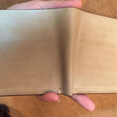 Handmade Leather Mens Cool billfold Leather Wallet Men Slim Wallet Bifold for Men