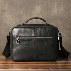 Cool Black Leather Mens Messenger Bag Work Bag Business Bag for men