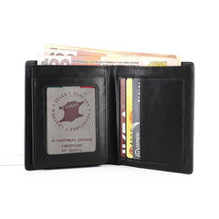 Leather Mens Slim Bifold Small Wallet Front Pocket Wallet billfold Small Wallet for Men