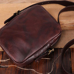 Cool Leather Mens Small Messenger Bag Small Shoulder Bag Crossbody Bags For Men