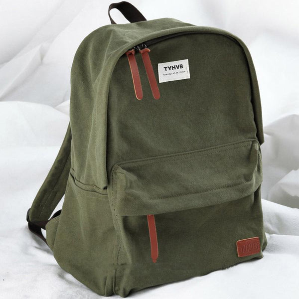 Cool Canvas Mens 15'' Green Computer Backpack Khaki Travel Backpack School Backp TYHVB1491003