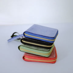 Handmade LEATHER Womens Zipper Small Wallet Leather Wristlet Small Wallet FOR Women