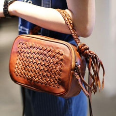 Brown Leather Satchel Purse Small Brown Leather Crossbody Bag - Annie Jewel
