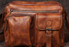 Cool Small Leather Mens Messenger Bag Brown Courier Bag Side Bag Postman Bag for men - EverHandmade