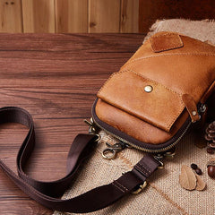 Leather Mens Belt Pouch Cell Phone Holster Waist Bag Shoulder Bag for Men