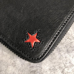 Genuine Leather Mens Cool billfold Leather Wallet Men Small Wallets Bifold for Men