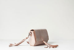 Handmade leather beige purse phone bag shoulder bag cossbody bag purse women - EverHandmade