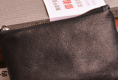 Handmade Genuine Leather Slim Zip Wallet billfold Wallet Coin Purse Bag For Mens