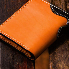 Handmade Leather Trucker Bag Mens billfold Wallet Cool Chain Wallet Small Biker Wallet for Men
