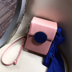 Cute Leather Pink Womens Mini Box Chain Purse Box Shoulder Bag for Women