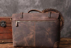 Handmade Cool leather mens Briefcases vintage laptop Briefcase Business Briefcase - EverHandmade