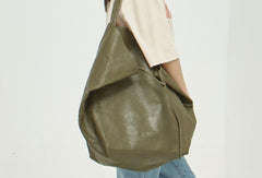 Handmade Genuine Leather Handbag Large Tote Bag Shopper Bag Shoulder Bag Purse For Women