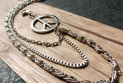 silver biker trucker punk peace hook wallet Chain for chain wallet biker wallet trucker wallet