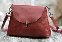 Handmade black cute purse leather crossbody bag shoulder bag women - EverHandmade
