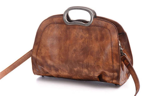 Vintage Womens Leather Handbag Stylish Shoulder Bag Purse For Women