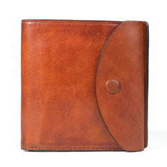 Handmade Mens Cool Black billfold Leather Wallet Men Trifold Brown Card Wallets for Men