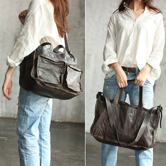 Vintage WOMENs LEATHER Travel Handbag Travel Bag Shoulder Bag FOR WOMEN