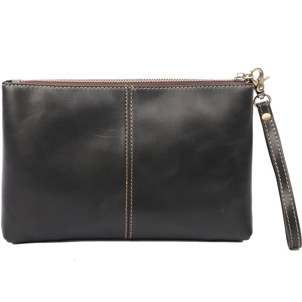 Vintage Business Leather Mens Black Long Wallet Phone Bag Purse Coffee Clutch Fo ZOY0139133
