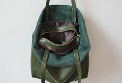 Handmade Vintage Leather Oversize Tote Bag Shoulder Bag Handbag For Women - EverHandmade