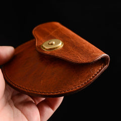 Cool Black Leather Mens Small Coin Wallet Change Wallet Brown Coin Earphones Cases For Men