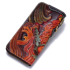 Handmade Leather Acalanatha Mens Chain Biker Wallet Cool Leather Wallet With Chain Wallets for Men
