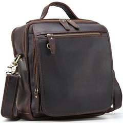 Black Coffee Fashion Leather Mens Vintage Small Handbag Messenger Bags Side Bag For Men