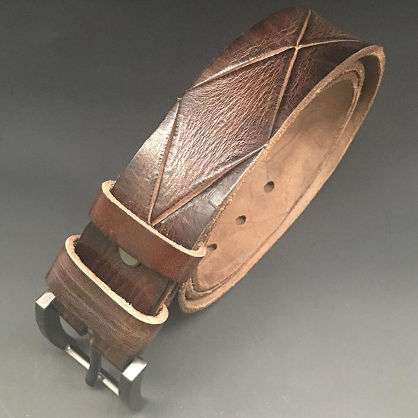 Handmade Cool Coffee Brown Leather Mens Belt Brown Leather Belt for Men TPJP00981024
