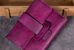 Genuine Leather Wallet Vintage billfold Wallet Purse For Men Women - EverHandmade