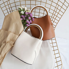 Cute Leather Womens Mini Bucket Handbag Crossbody Purse Barrel Shoulder Bag for Women