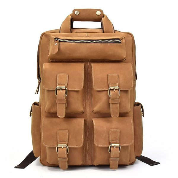 Vintage Cool Leather Men's 15inch Laptop Backpack Travel Backpack School Backpac FY05281062