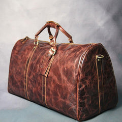 Cool Leather Mens Overnight Bags Weekender Bag Vintage Travel Bags Duffle Bags for Men