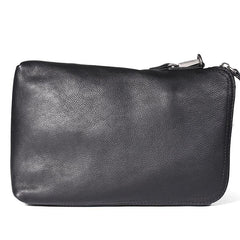 Cool Leather Mens Brown Long Wallet Wristlet Wallet Black Clutch Wallet for Men