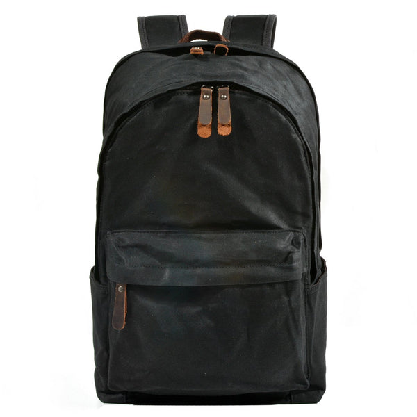 Waxed Canvas Mens Large College 14'' Computer Black Backpack Travel Backpack for MCCY01691042