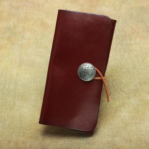 Cool Handmade Leather Men's Envelope Long Wallet Vintage Long Wallet For Men FY01481086