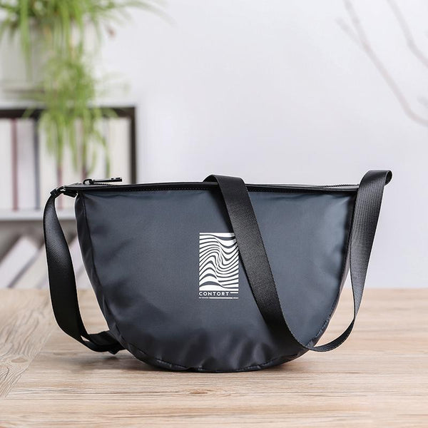 Cool Black Oxford Nylon MENS Waterproof Saddle - Back View